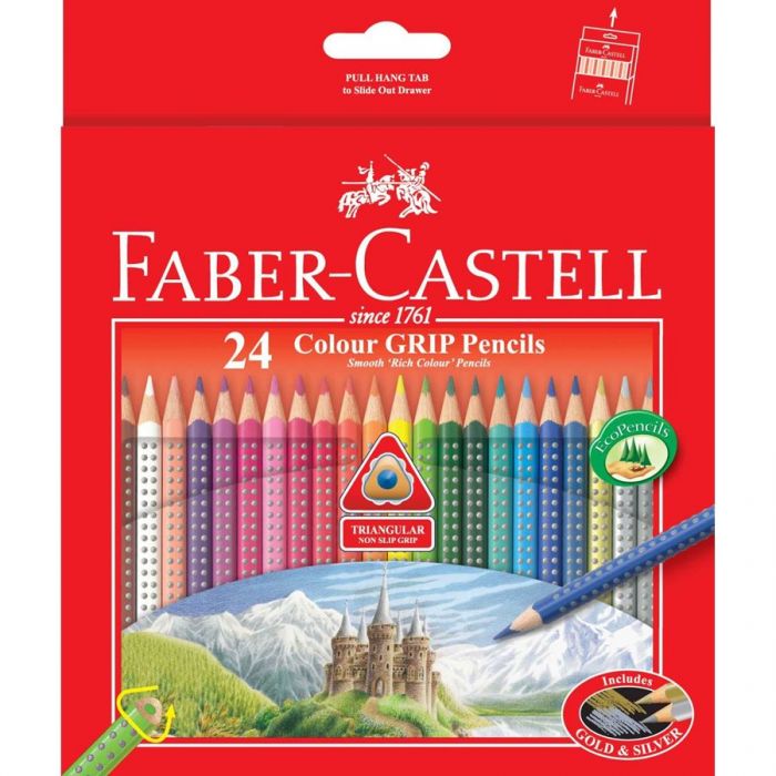 24 CRAYONS COULEUR GRIP