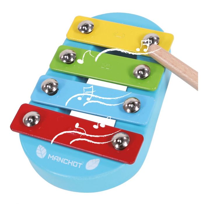 Manchot Xylophone Coloré En Bois