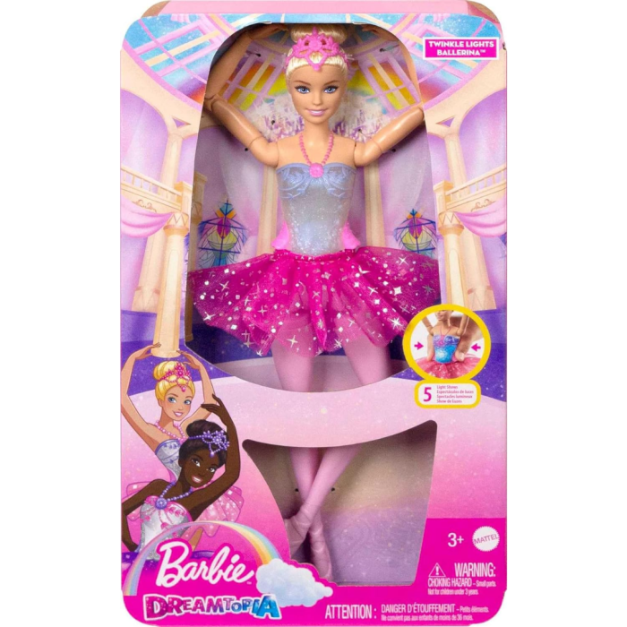 Barbie Poupée Ballerine Étoilée avec Lumières Magiques