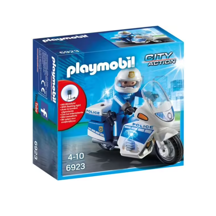 Moto de policier avec gyrophare Playmobil