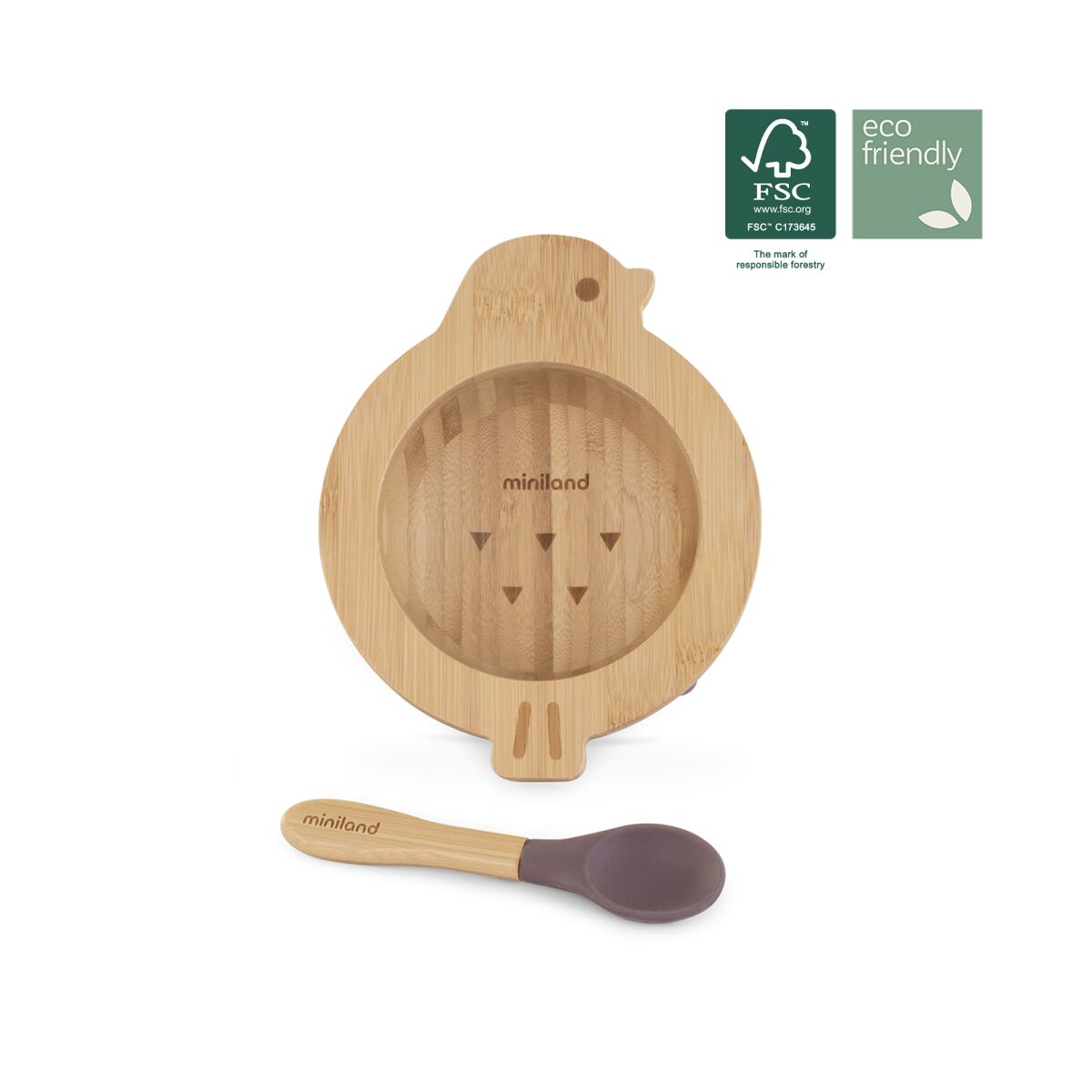 Set bol et cuillère BLW Bol en Bois Oiseau 89471