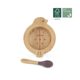 Set bol et cuillère BLW Bol en Bois Oiseau 89471