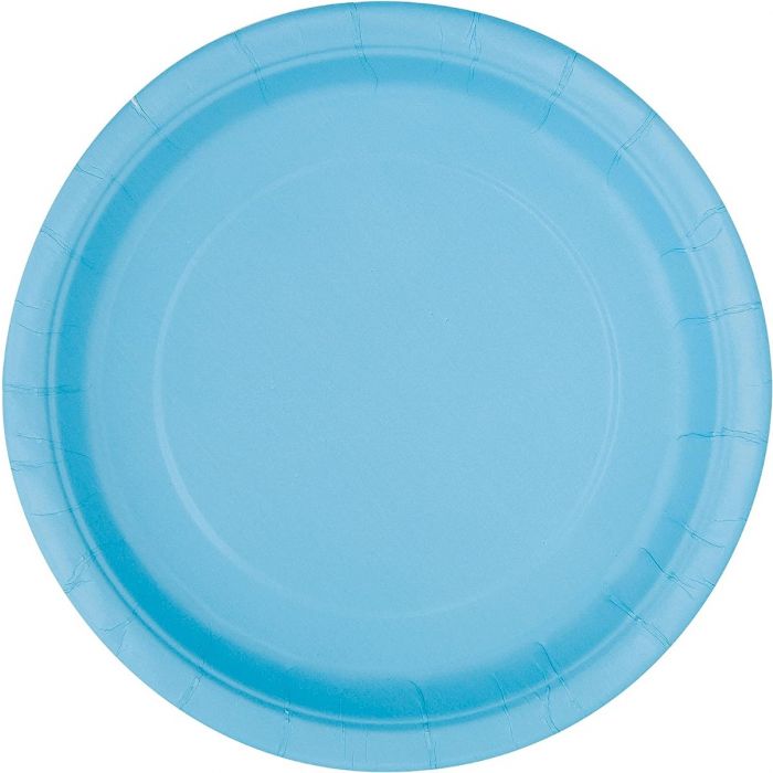 10 ASSIETTES EN PAPIER BLEU CIEL MODUS VIVENDI 18CM