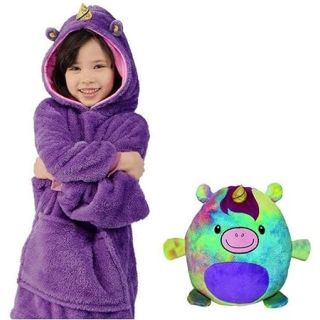 Couverture à Capuche en Peluche Pliable