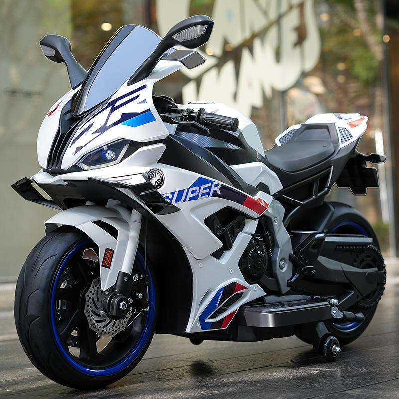 Moto Électrique Sport S1000rr Enfant 12V à 2 Moteurs avec Roulettes Stabilisatrices – 2 à 13 Ans