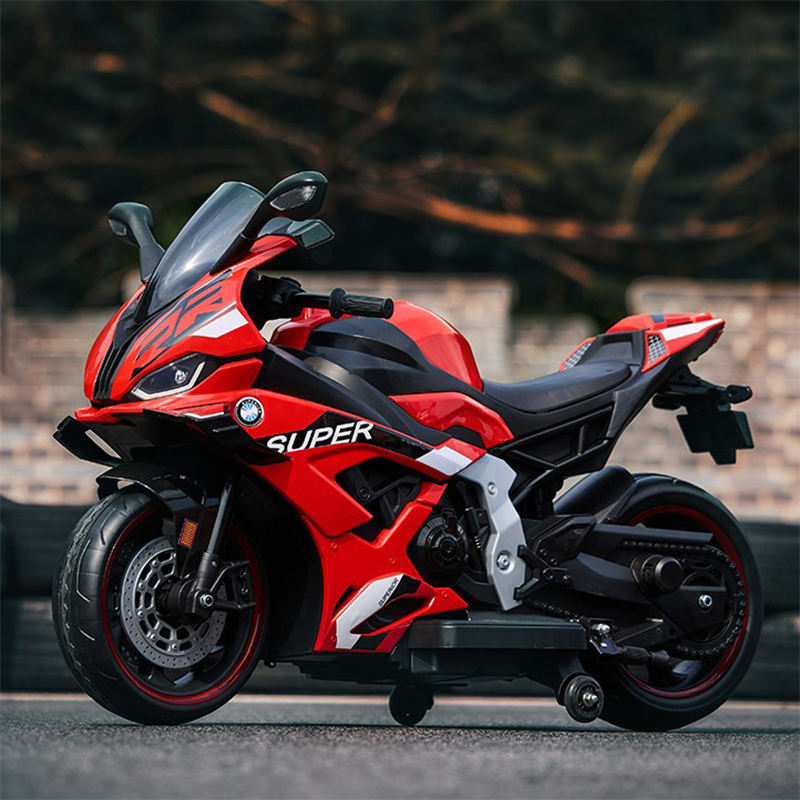 Moto Électrique Sport S1000rr Enfant 12V à 2 Moteurs avec Roulettes Stabilisatrices – 2 à 13 Ans