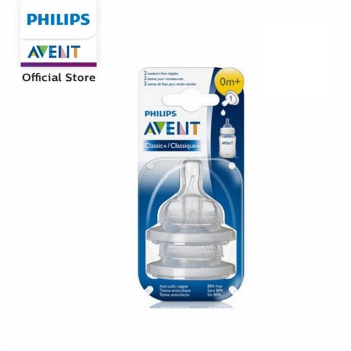 AVENT 2 TETINES CLASSIC A DEBIT LENT 0M+