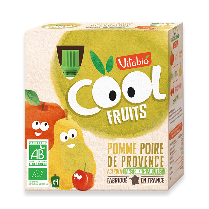 Vitabio Cool Fruits Pomme Poire 4x90g