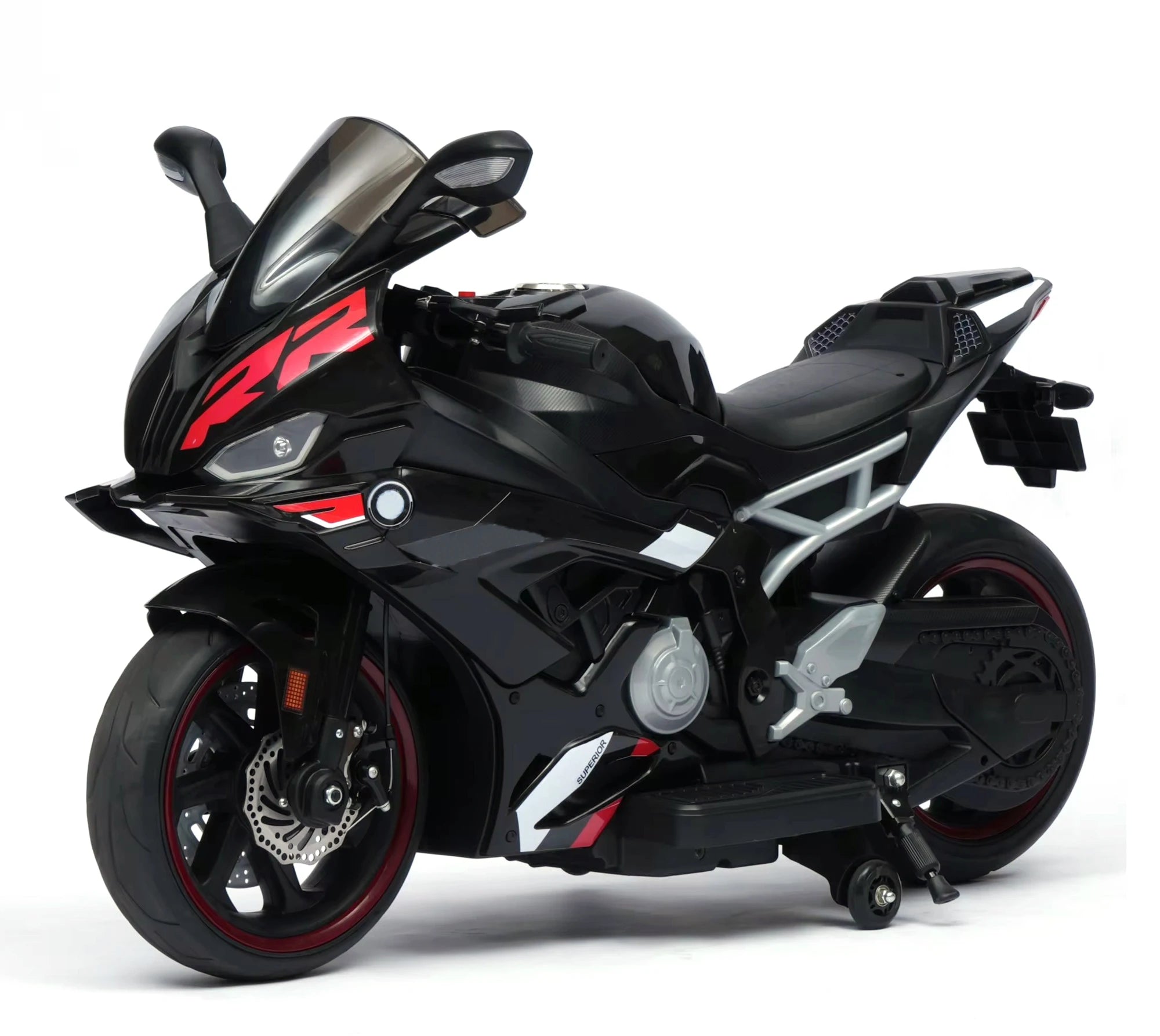 Moto Électrique Sport S1000rr Enfant 12V à 2 Moteurs avec Roulettes Stabilisatrices – 2 à 13 Ans