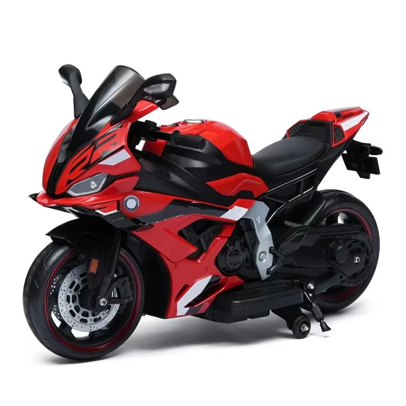 Moto Électrique Sport S1000rr Enfant 12V à 2 Moteurs avec Roulettes Stabilisatrices – 2 à 13 Ans