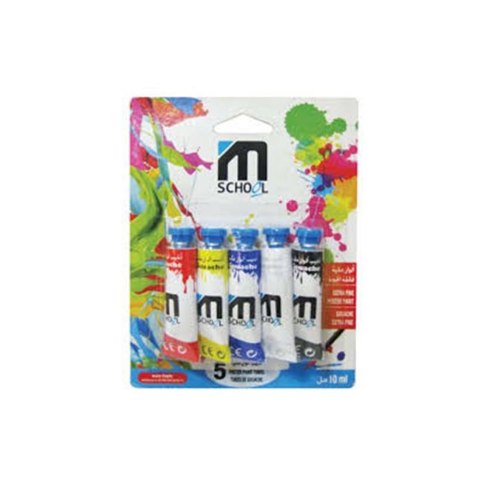 Gouaches 5 tubes en Blister M.School