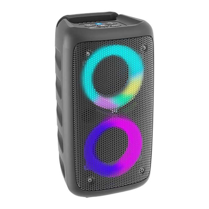 Enceinte Bluetooth Double Anneau Led Disco 100 Watts Noir