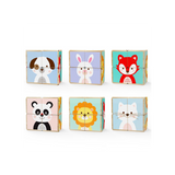 Manchot Puzzle de blocs d'animaux en bois 6 faces