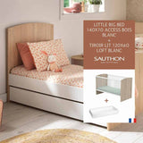 LITTLE BIG BED 140x70 ACCESS BOIS BLANC + Tiroir pour lit 120*160