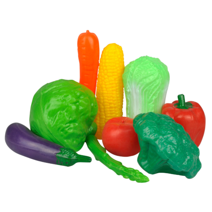 Légumes variés en plastique