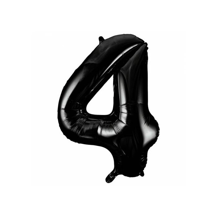 FOIL BALLON N°4 NOIR 70CM