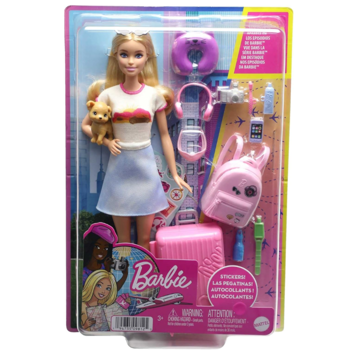 Barbie Coffret Voyage Malibu - Embarquez pour des aventures inoubliables avec Barbie et son chiot !