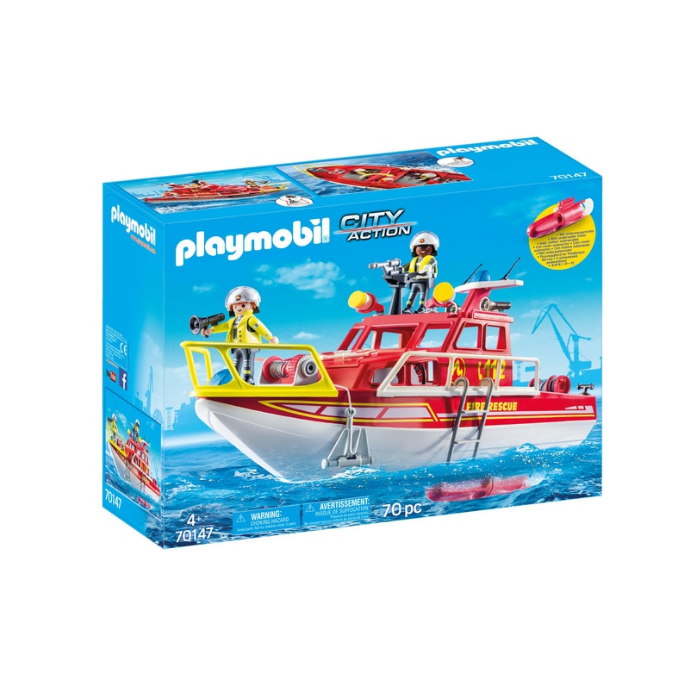 Bateau de sauvetage et pompiers Playmobil