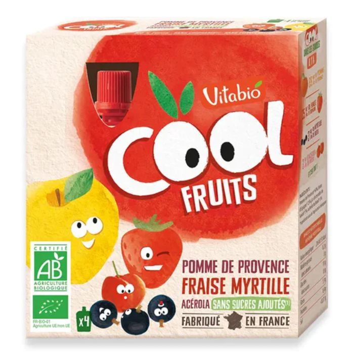 VITABIO COOL FRUITS POMME FRAISE MYRTILLE ACEROLA Boite de 4