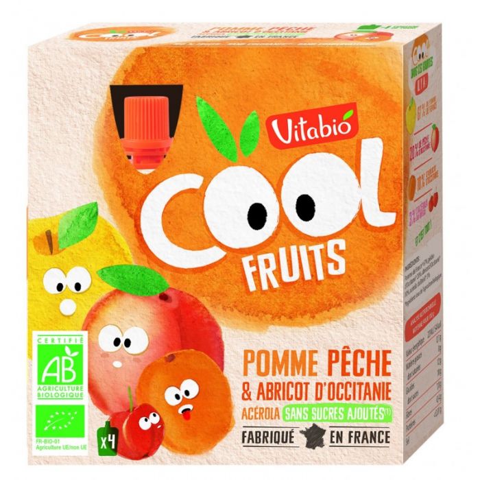 VITABIO COOL FRUITS POMME PECHE ABRICOT