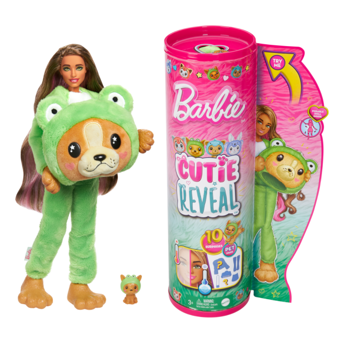 Barbie - Coffret Cutie Reveal Chien Grenouille - Poupée Mannequin