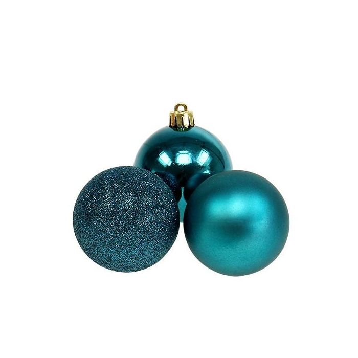 6 Boules sapin Turquois 8cm