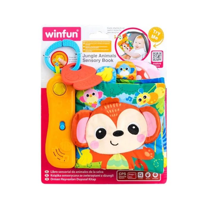 Livre sensoriel des animaux de la jungle winfun