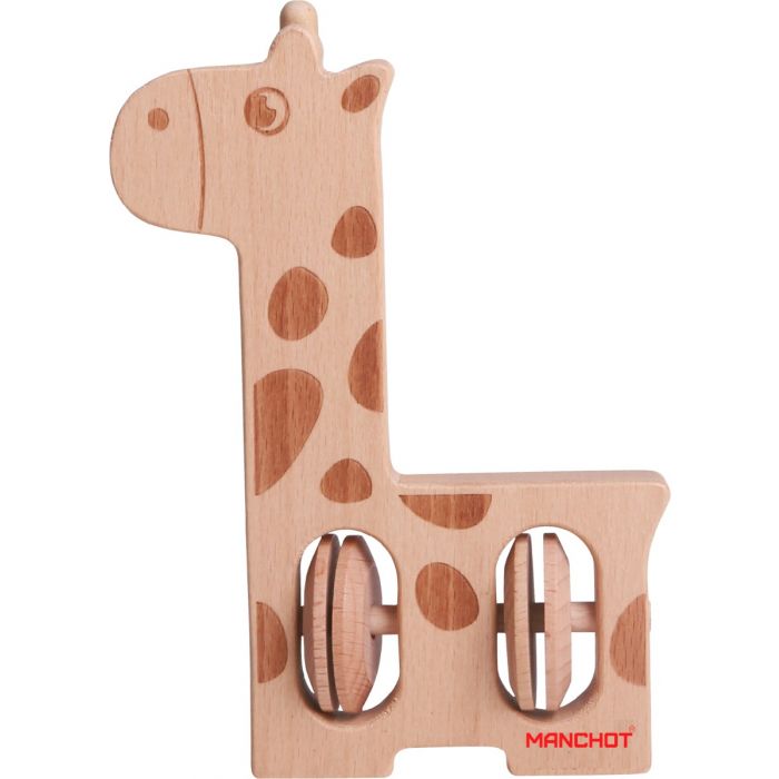 Manchot Clochette-girafe en bois